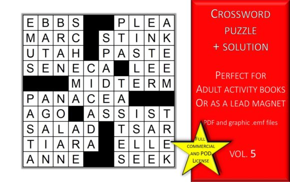 Crossword Puzzle Page with Solutions V.5 Design Asset