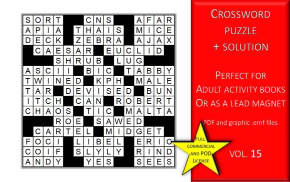 Crossword Puzzle Page with Solutions V15 for Creators