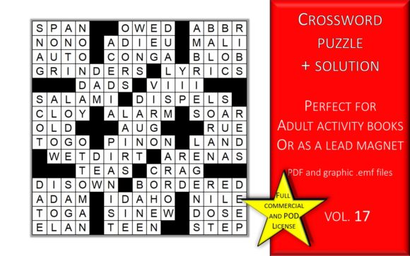 Crossword Puzzle Page with Solutions V17 for Creators