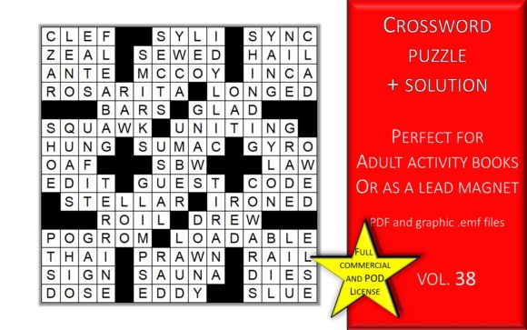 Crossword Puzzle Page with Solutions V38