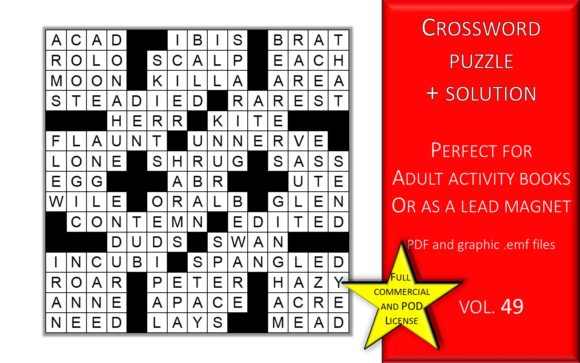 Crossword Puzzle Page with Solutions V49: Strategic Integration for Activity Books and Lead Magnets
