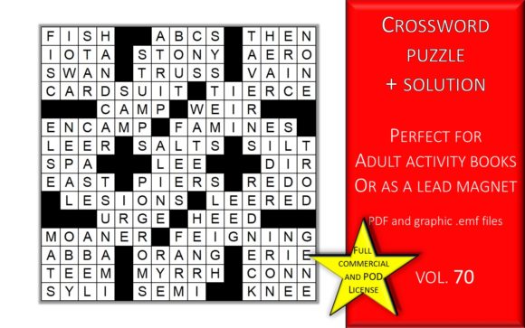 Crossword Puzzle Page with Solutions V70 for Creators