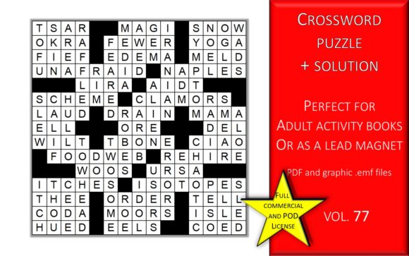 Crossword Puzzle Page with Solutions V77