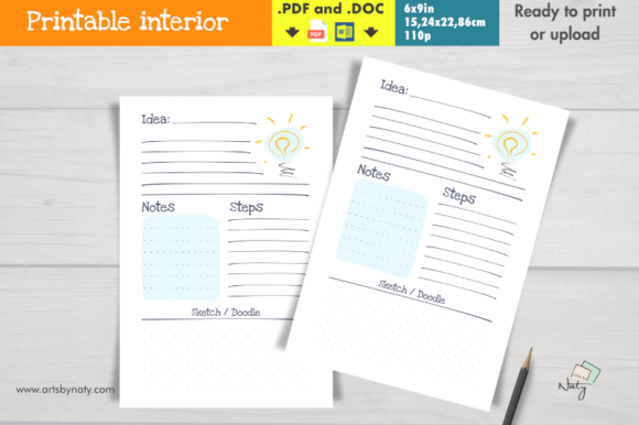 Insert or KDP Interior for Ideas Journal: Organizing Creativity for Makers and Publishers