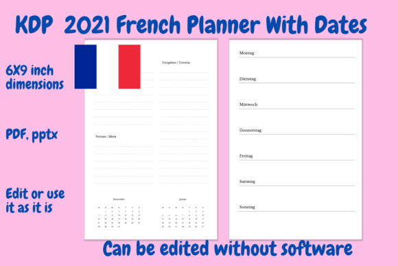 KDP 2021 French Planner : Structure, Personnalisation et Publication en Format 6x9