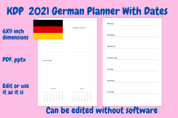 KDP 2021 German Planner PDF and Pptx: A Practical Resource for Self-Publishers