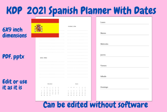 KDP 2021 Spanish Planner Design Template
