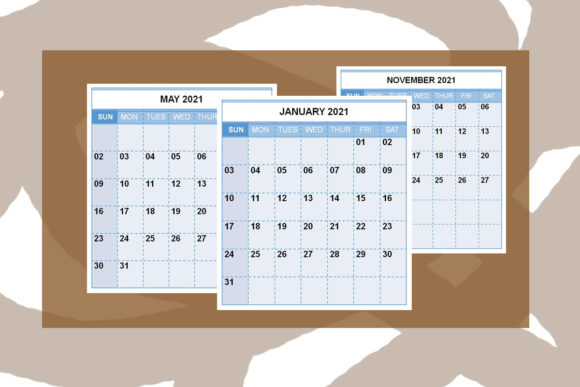 KDP Interior: 2021 All Months Calendar Template
