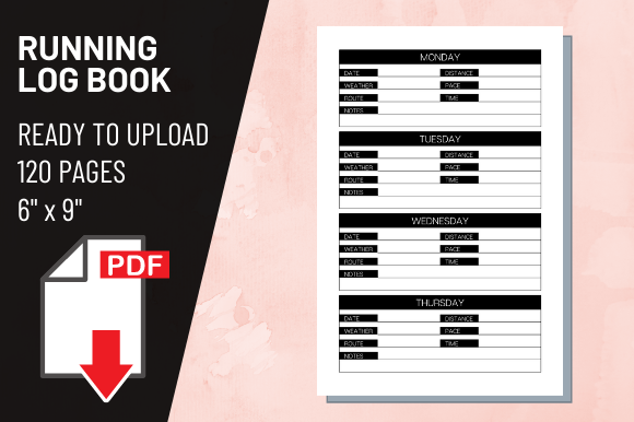 KDP Interior Running Log Book: Designing for the Modern Self-Quantified Athlete
