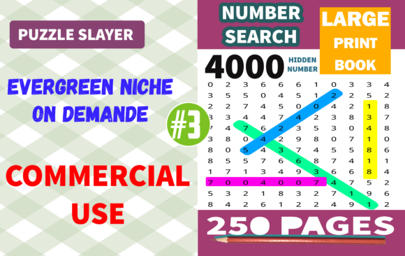 Number Search Puzzle 3: A Design Asset