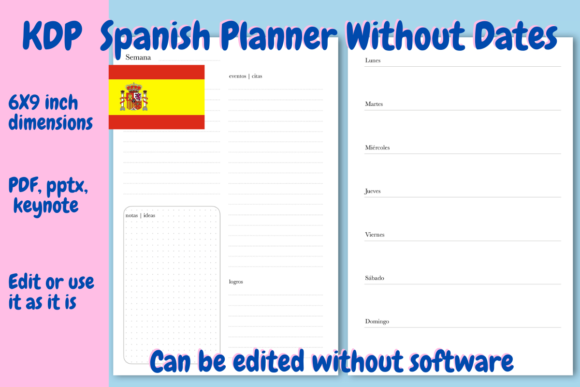 Spanish Undated Planner for KDP: A Practical Resource for Creators and Spanish-Speaking Markets