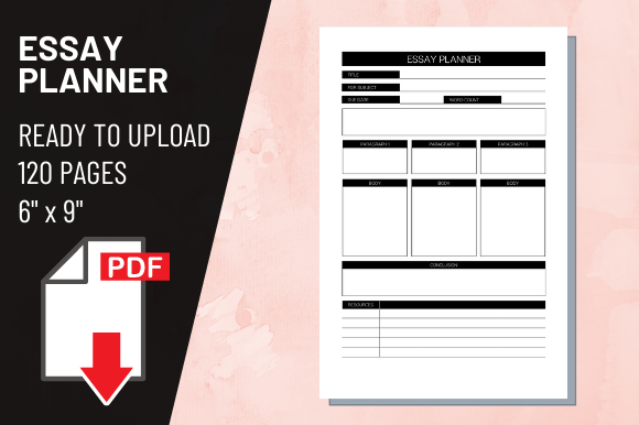 Streamline Academic Writing with a KDP Interior Essay Planner